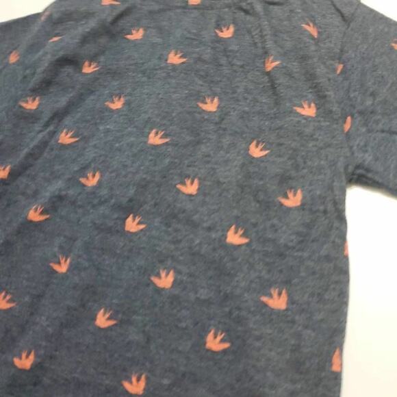 Alex & Jack Boys Henley Shirt Gray Birds Short Sleeve Knit Cotton Blend 5 - Picture 3 of 5